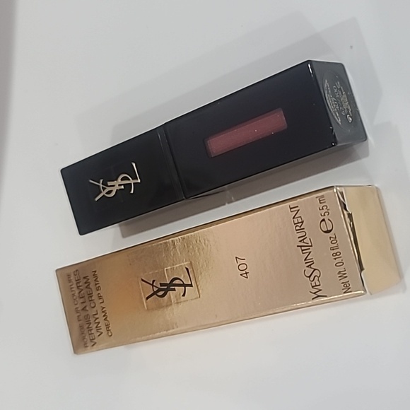 40% SALE 💋YSL 407 CARMIN SESSION Yves Saint Laurent Vinyl Cream Lip Stain ✨BNIB - Picture 7 of 9